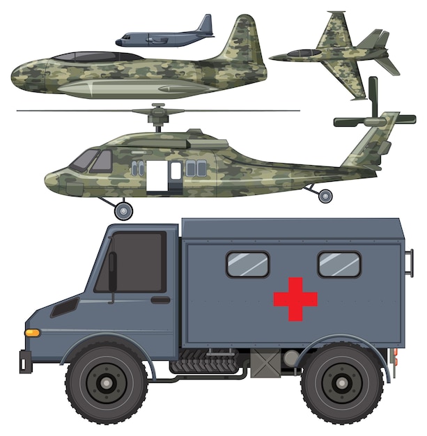 Free vector set of military vehicles