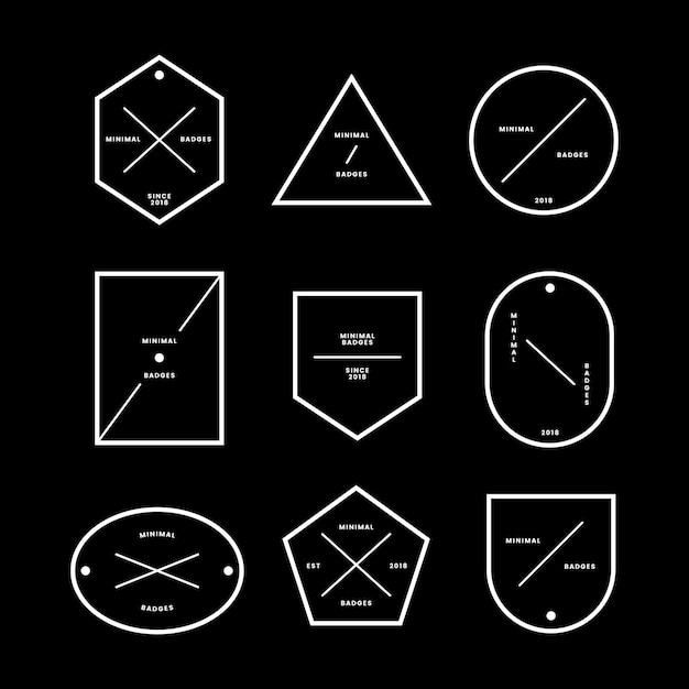 Free vector set of minimal badges and labels