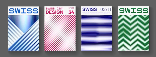 Set of minimalist abstract posters. meta modern covers. swiss design pattern. futuristic geometric composition. bauhaus artwork.