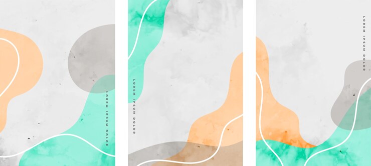 무료 Vector 최소한의 손으로 그려진 동적 유체 모양 세트