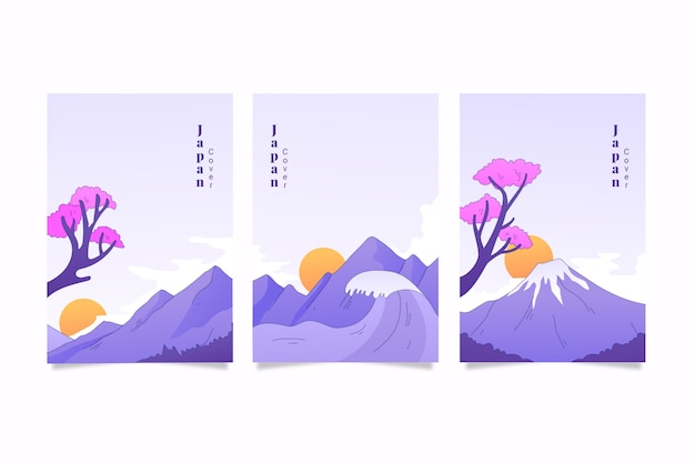 Set of minimalist japanese covers