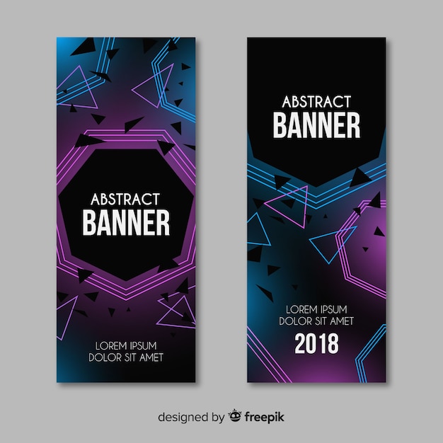 Free vector set of modern banners with abstract design