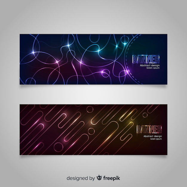 Free vector set of modern banners with abstract design