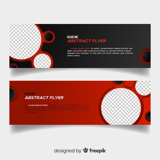 Set of modern banners with abstract design