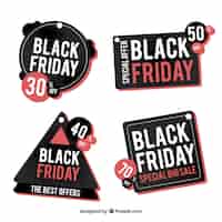 Free vector set of modern black friday stickers