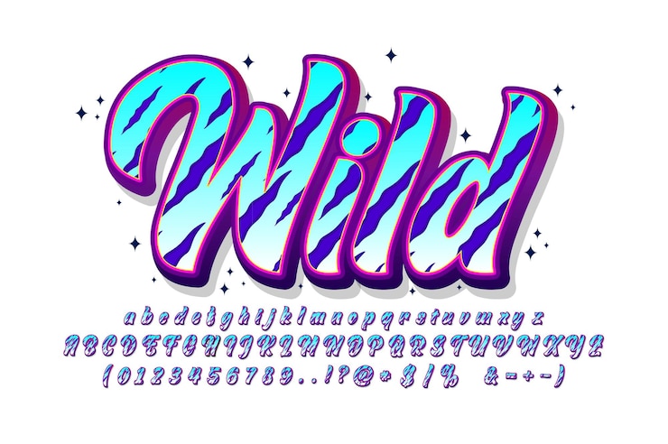 Free Vector set of modern brush alphabet font
youth style graffiti font