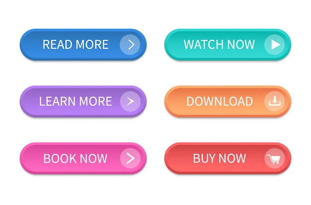 Set of modern buttons for web site and ui. vector icon.