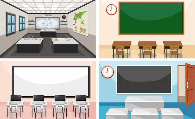 Set of modern classroom