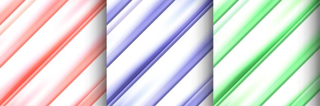 Set of modern colorful stripes background