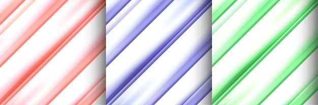 Set of modern colorful stripes background