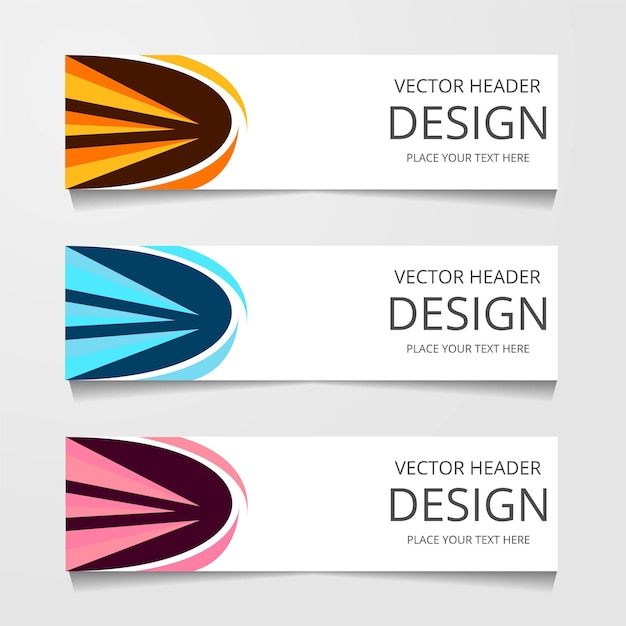 Free vector set of modern global business design banner template