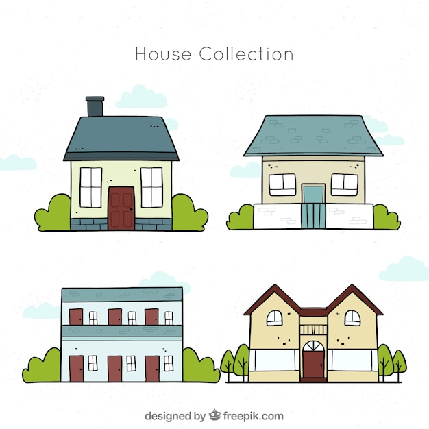 Free vector set of modern houses