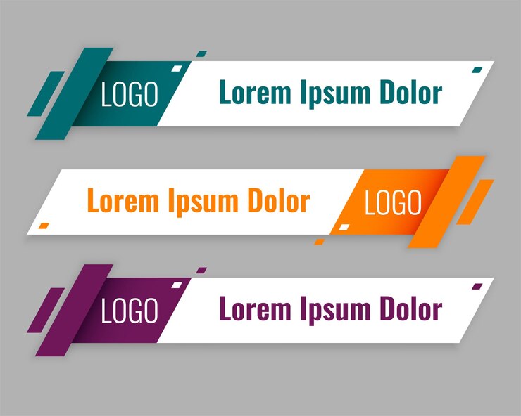 Free Vector set of modern lower third banner design