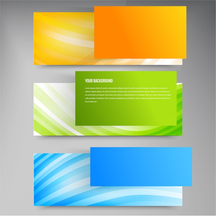 मुफ़्त वेक्टर set of modern vector banners with lines