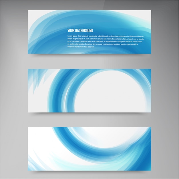 Free vector set of modern vector banners with lines