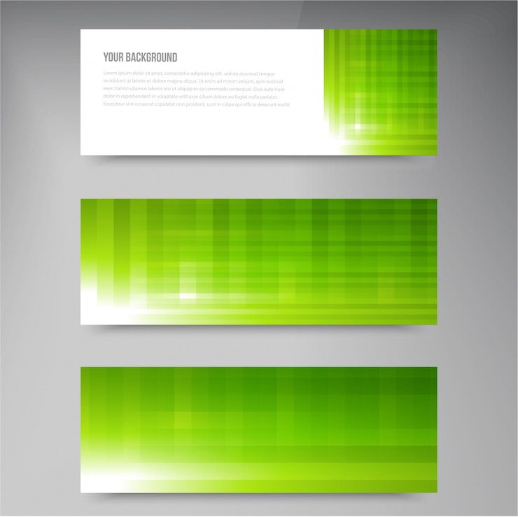 Free Vector set of modern vector banners with lines
