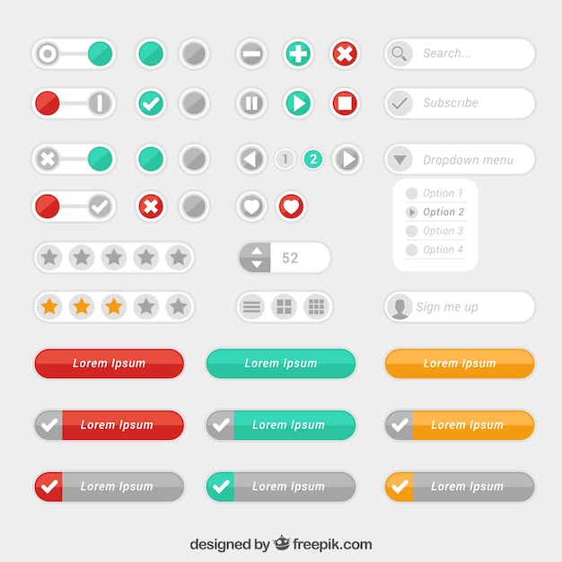 Free vector set of modern web buttons