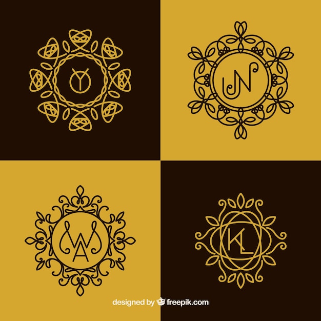 Set of monograms in vintage style