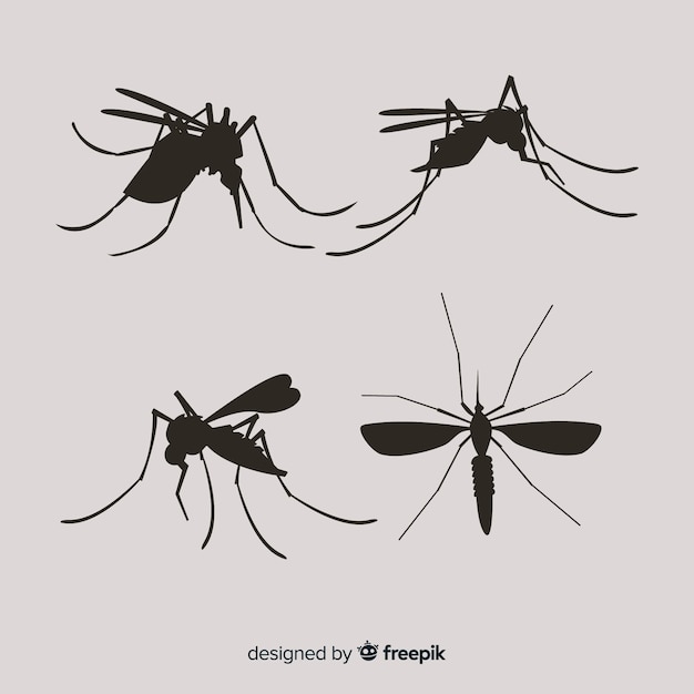 Set of mosquito silhouettes