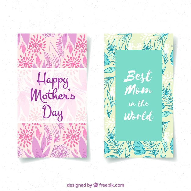 Free vector set of mother's day banners in watercolor style