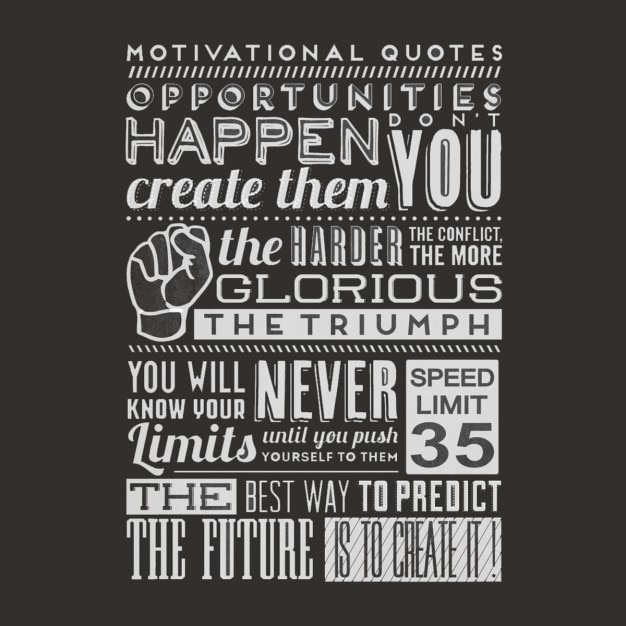 Set of motivational quotes