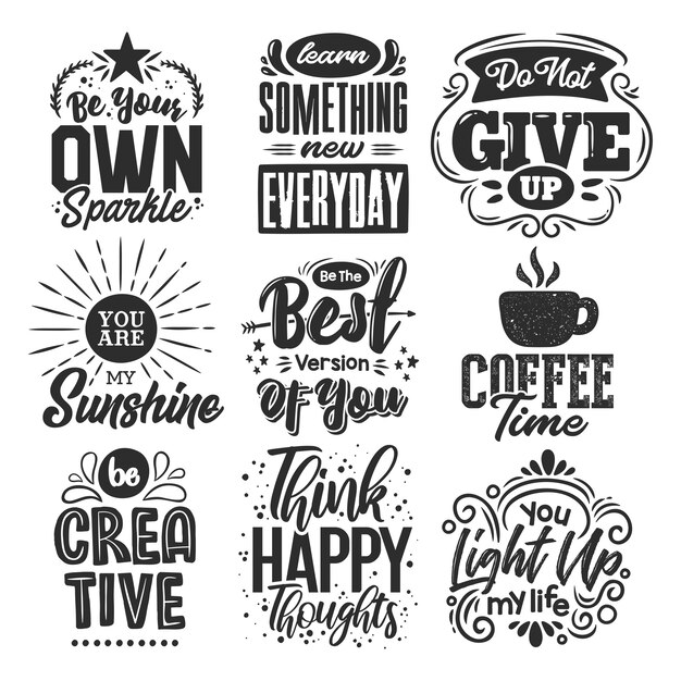 Set of motivational quotes