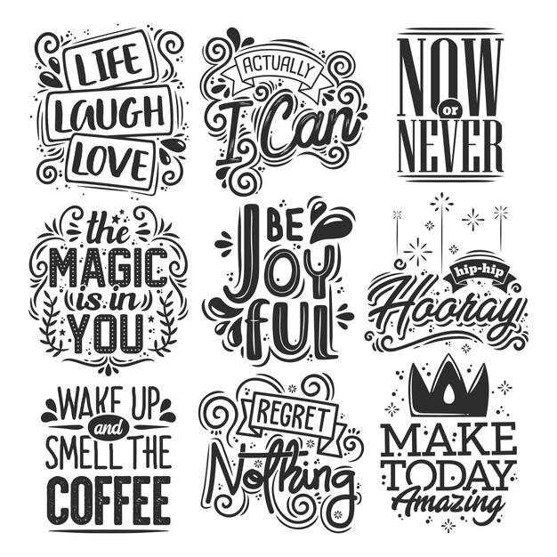 Set of motivational quotes