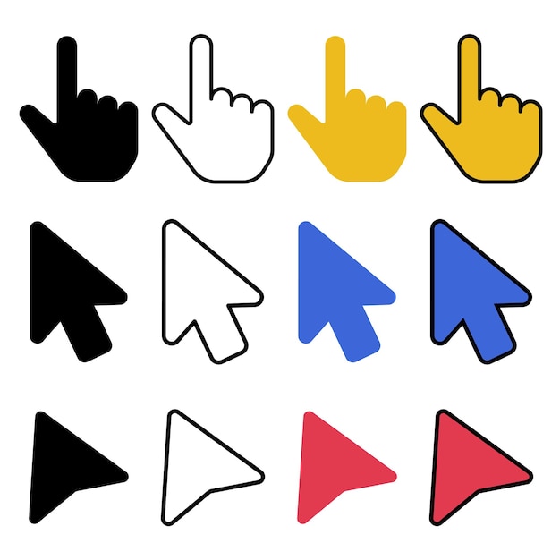 Free vector set of mouse cursors