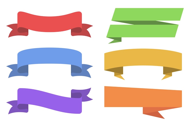 Free Vector set of multi coloured flat banners