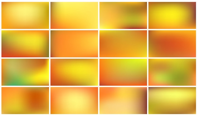 Free vector set of multicolor autumn backgrounds