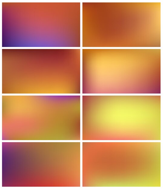 Set of multicolor autumn backgrounds