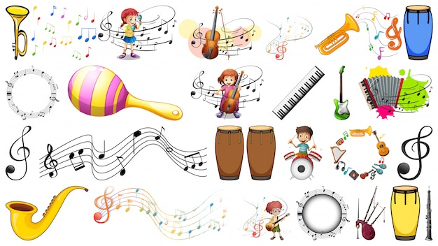 Free vector set of music element