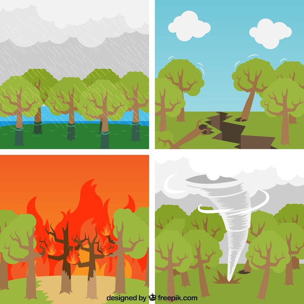 Free vector set of natural disasters