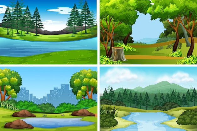 Free vector set of nature backgrounds