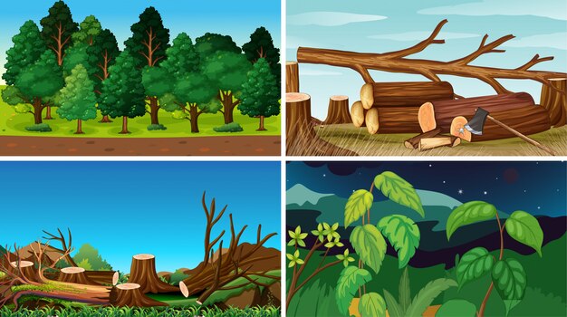 Set of nature backgrounds