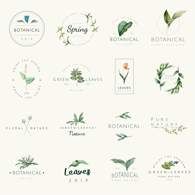 Set of nature and plant logo vectors