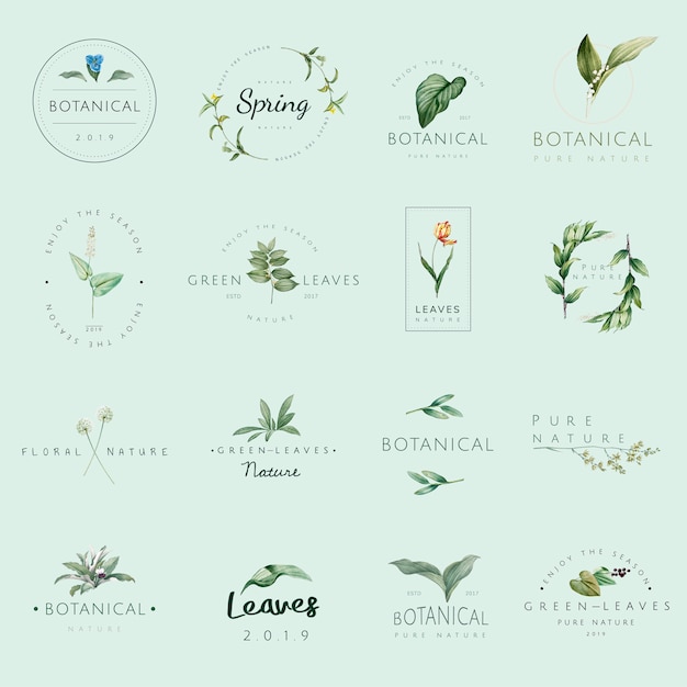 Free vector set of nature and plant logo vectors