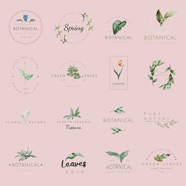 Free vector set of nature and plant logo vectors