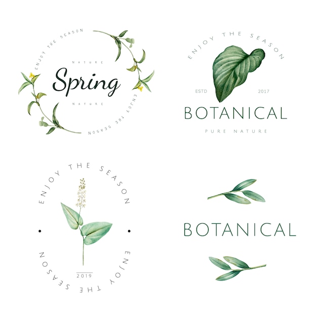 Free vector set of nature and plant logo vectors