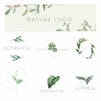 Vettore gratuito insieme di vettori di logo di natura e pianta