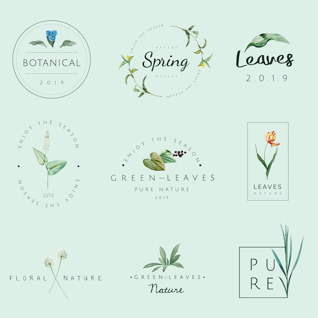 Free vector set of nature and plant logo vectors