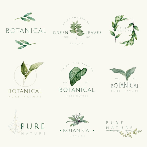 Free vector set of nature and plant logo vectors