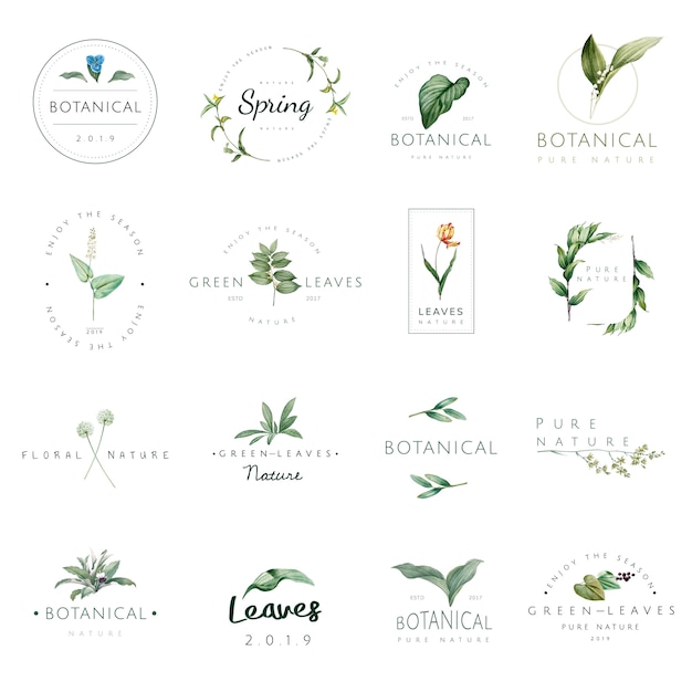 Набор символов природы и растений