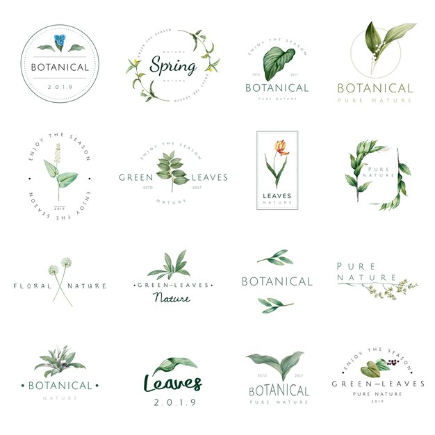 Set of nature and plant logo