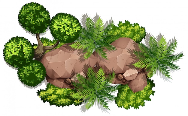 Free vector set of nature rock and plant