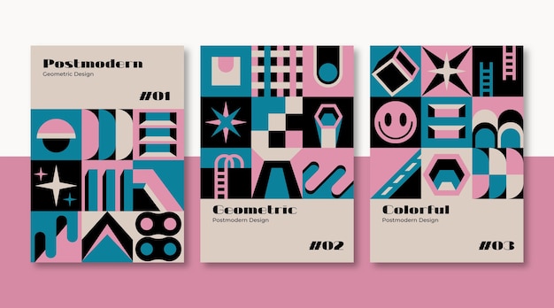 Free vector set of new modernism aesthetics business covers