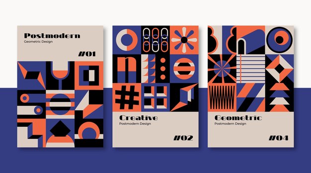 Set of new modernism aesthetics business covers