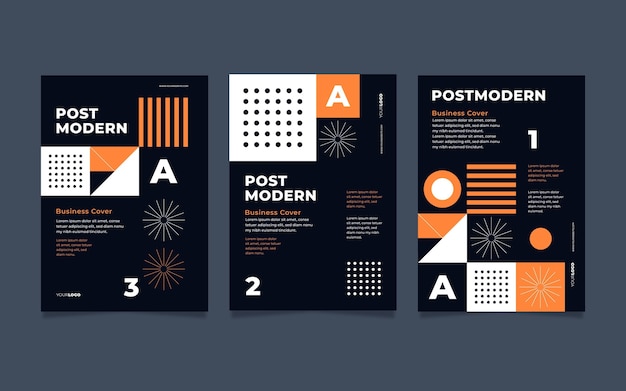 Free vector set of new modernism aesthetics business covers