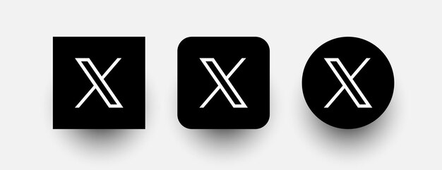 Vettore gratuito set di nuove icone del logo x di twitter