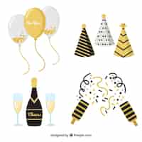 Free vector set of new year elements
